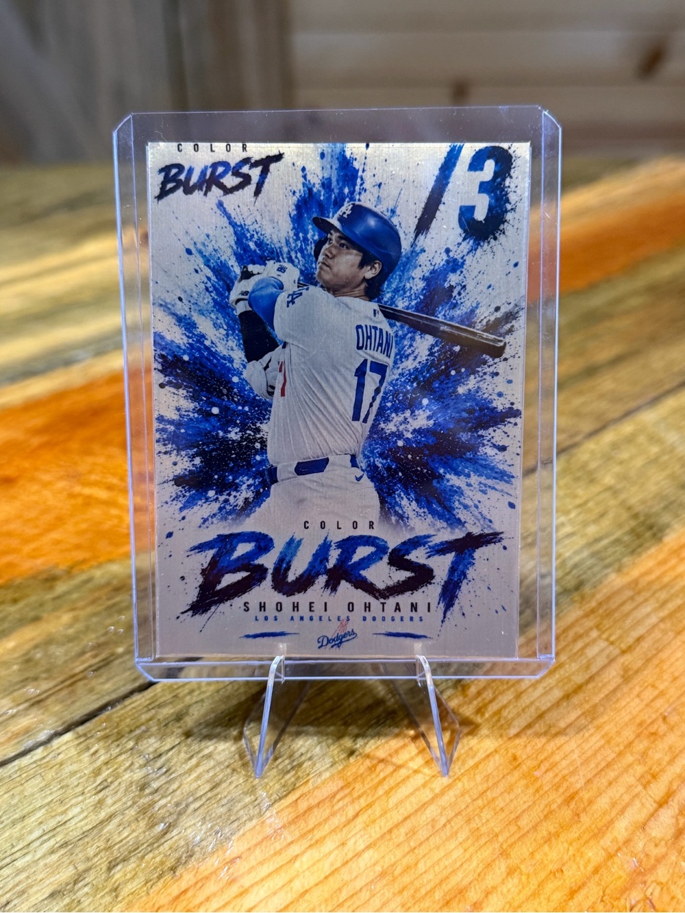 Shohei Ohtani Los Angeles Dodgers Color Burst SSP/3 Custom Baseball Card